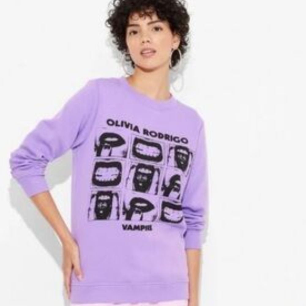 Olivia Rodrigo Concert Purple Graphic Sweatshirt